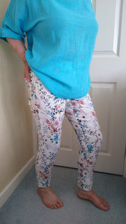 Pinns Floral Pull on Trousers- Ankle Grazers